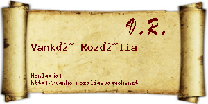 Vankó Rozália névjegykártya