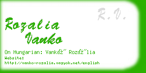 rozalia vanko business card